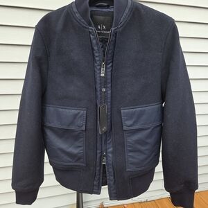 A/X Armani Exchange Men's Navy Bomber Jacket